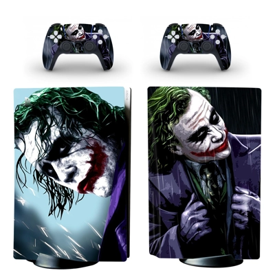 Joker decal skin for PS5 Disc Edition Console and two Cont.. Joker decal skin for PS5 Disc Edition Console and two Cont..