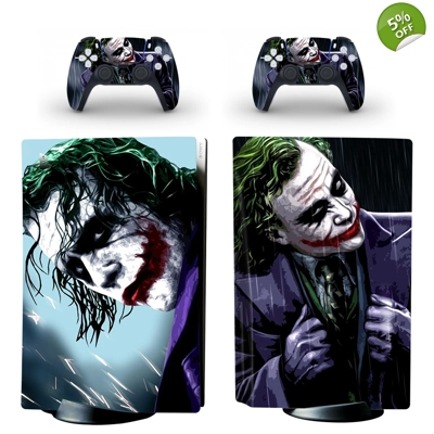 Joker decal skin for PS5 Disc Edition Console and two Cont.. Joker decal skin for PS5 Disc Edition Console and two Cont..
