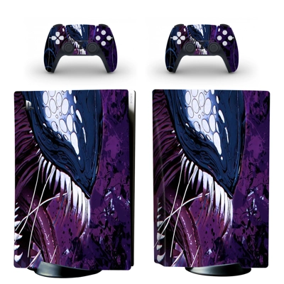 Venom decal skin for PS5 Disc Edition Console and two Cont.. Venom decal skin for PS5 Disc Edition Console and two Cont..