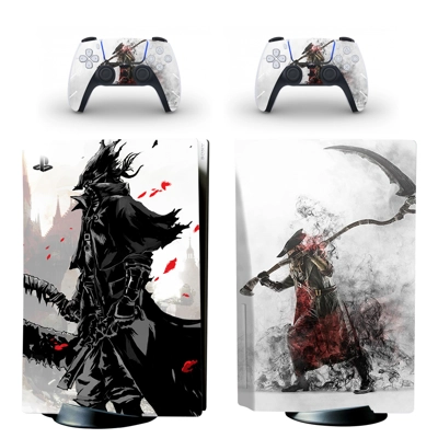 Bloodborne decal skin for PS5 Disc Edition Console and two.. Bloodborne decal skin for PS5 Disc Edition Console and two..
