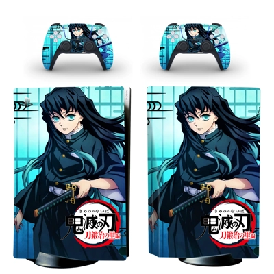 Demon Slayer decal skin for PS5 Disc Edition Console and two Controllers