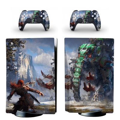 Horizon Forbidden West decal skin for PS5 Disc Edition Console and two Controllers