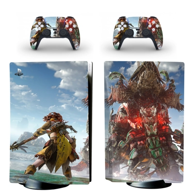 Horizon Forbidden West decal skin for PS5 Disc Edition Console and two Controllers