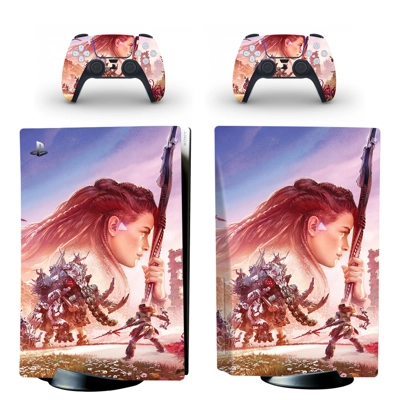 Horizon Forbidden West decal skin for PS5 Disc Edition Console and two Controllers