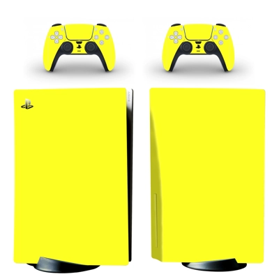 Solid Color Yellow decal skin for PS5 Disc Edition Console.. Solid Color Yellow decal skin for PS5 Disc Edition Console..