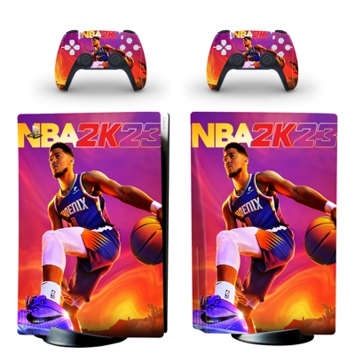 NBA 2K23 decal skin for PS5 Disc Edition Console and two Controllers