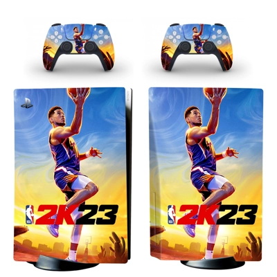 NBA 2K23 decal skin for PS5 Disc Edition Console and two C.. NBA 2K23 decal skin for PS5 Disc Edition Console and two C..