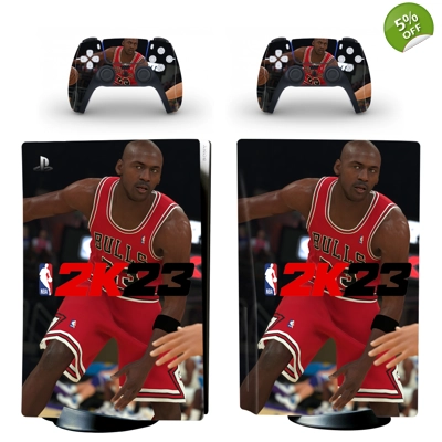 NBA 2K23 decal skin for PS5 Disc Edition Console and two C.. NBA 2K23 decal skin for PS5 Disc Edition Console and two C..