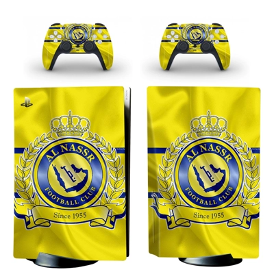 Al Nassr FC decal skin for PS5 Disc Edition Console and two Controllers