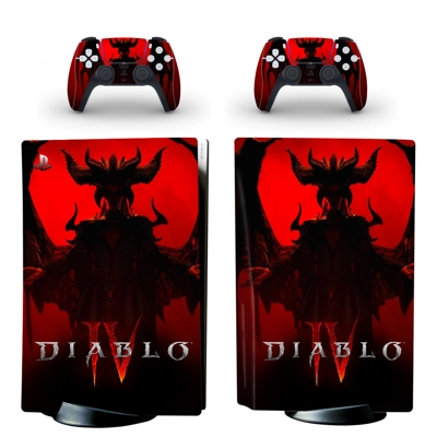 Diablo 4 decal skin for PS5 Disc Edition Console and two Controllers
