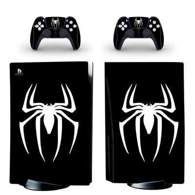 Spiderman decal skin for PS5 Disc Edition Console and two .. Spiderman decal skin for PS5 Disc Edition Console and two ..