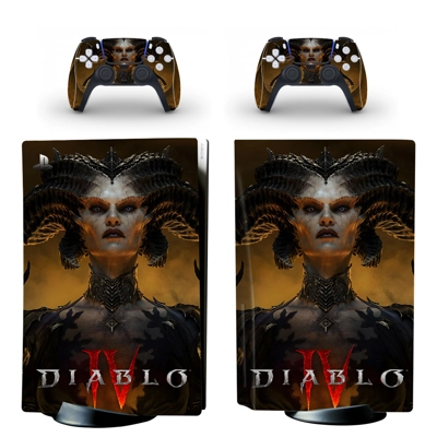 Diablo 4 decal skin for PS5 Disc Edition Console and two C.. Diablo 4 decal skin for PS5 Disc Edition Console and two C..