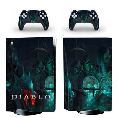Diablo 4 decal skin for PS5 Disc Edition Console and two C.. Diablo 4 decal skin for PS5 Disc Edition Console and two C..