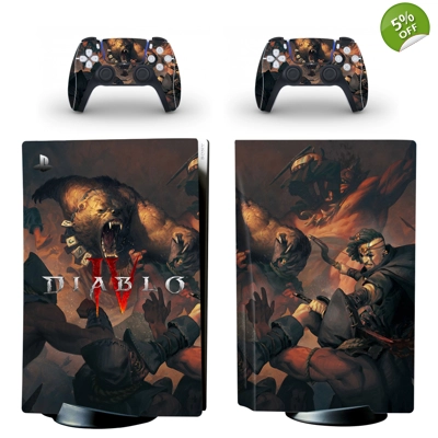 Diablo 4 decal skin for PS5 Disc Edition Console and two Controllers