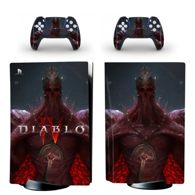 Diablo 4 decal skin for PS5 Disc Edition Console and two C.. Diablo 4 decal skin for PS5 Disc Edition Console and two C..
