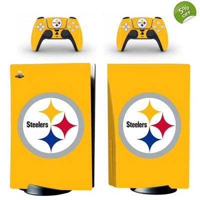 Pittsburgh Steelers decal skin for PS5 Disc Edition Console and two Controllers