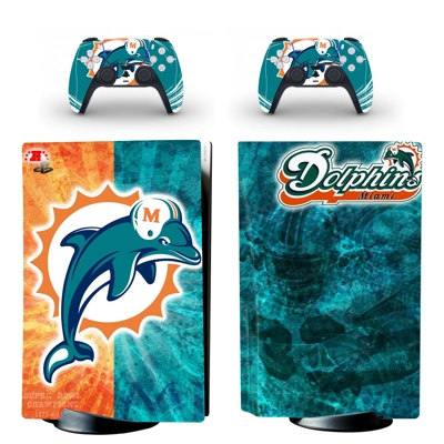 Miami Dolphins decal skin for PS5 Disc Edition Console and.. Miami Dolphins decal skin for PS5 Disc Edition Console and..