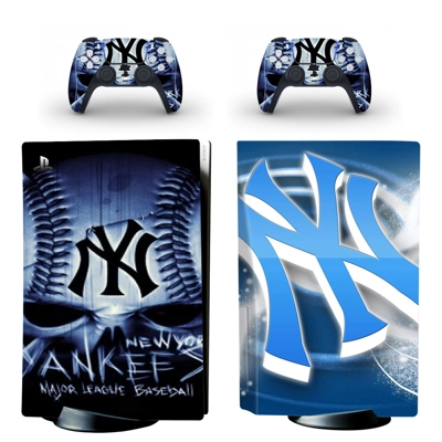 New York Yankees Baseball decal skin for PS5 Disc Edition Console and two Controllers