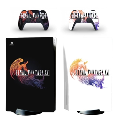 Final Fantasy 16 decal skin for PS5 Disc Edition Console and two Controllers