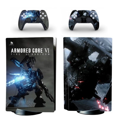 Armored Core 6 decal skin for PS5 Disc Edition Console and two Controllers