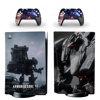 Armored Core 6 decal skin for PS5 Disc Edition Console and two Controllers