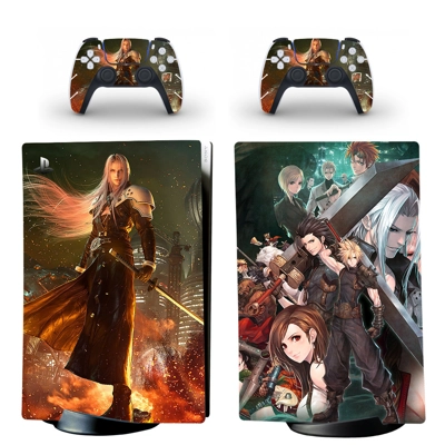 Final Fantasy 7 decal skin for PS5 Digital Console and two.. Final Fantasy 7 decal skin for PS5 Digital Console and two..