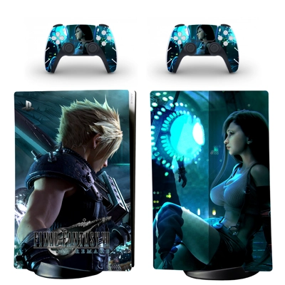 Final Fantasy 7 decal skin for PS5 Digital Console and two.. Final Fantasy 7 decal skin for PS5 Digital Console and two..