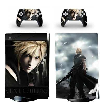 Final Fantasy 7 decal skin for PS5 Digital Console and two.. Final Fantasy 7 decal skin for PS5 Digital Console and two..