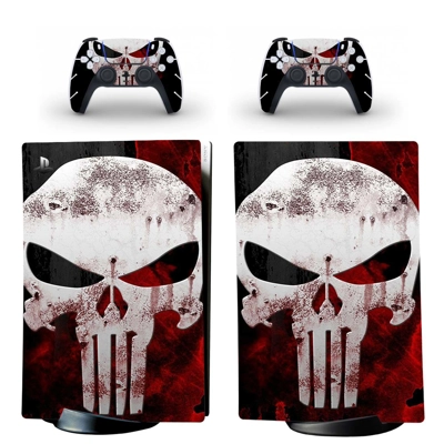 The Punisher decal skin for PS5 Digital Console and two Co.. The Punisher decal skin for PS5 Digital Console and two Co..