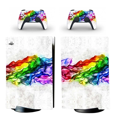 Color Texture decal skin for PS5 Digital Console and two C.. Color Texture decal skin for PS5 Digital Console and two C..