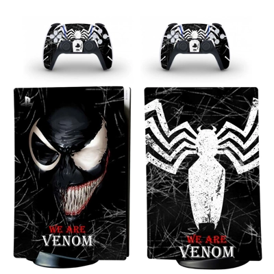 Venom decal skin for PS5 Digital Console and two Controllers Venom decal skin for PS5 Digital Console and two Controllers