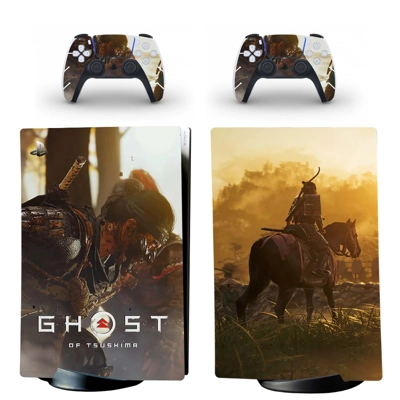 Ghost of Tsushima decal skin for PS5 Digital Console and two Controllers