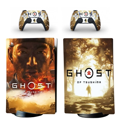 Ghost of Tsushima decal skin for PS5 Digital Console and two Controllers