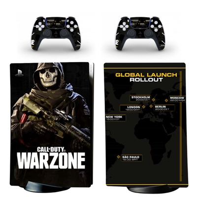 COD Warzone decal skin for PS5 Digital Console and two Controllers