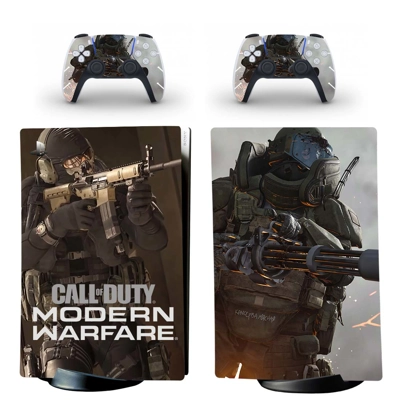 COD Modern Warfare decal skin for PS5 Digital Console and two Controllers