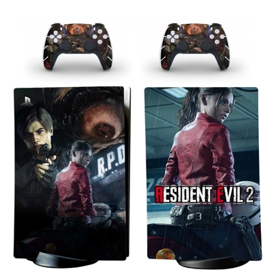 Resident Evil 2 decal skin for PS5 Digital Console and two.. Resident Evil 2 decal skin for PS5 Digital Console and two..