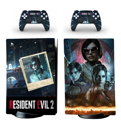 Resident Evil 2 decal skin for PS5 Digital Console and two..