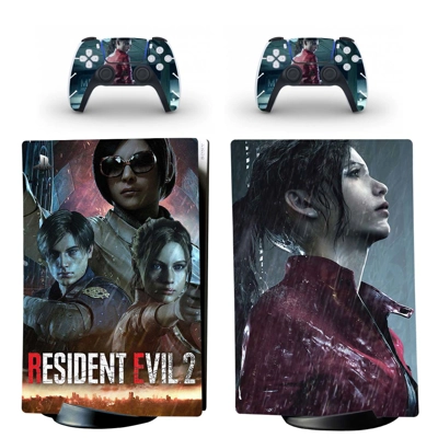 Resident Evil 2 decal skin for PS5 Digital Console and two.. Resident Evil 2 decal skin for PS5 Digital Console and two..