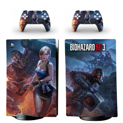 Biohazard RE 3 decal skin for PS5 Digital Console and two .. Biohazard RE 3 decal skin for PS5 Digital Console and two ..