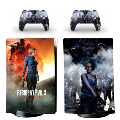 Biohazard RE 3 decal skin for PS5 Digital Console and two Controllers