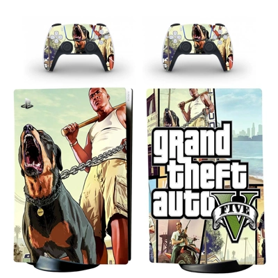 Grand Theft Auto 5 decal skin for PS5 Digital Console and two Controllers