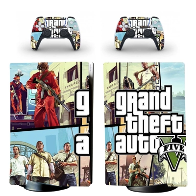 Grand Theft Auto 5 decal skin for PS5 Digital Console and two Controllers