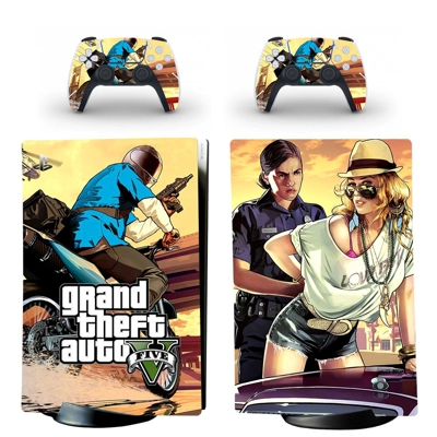 Grand Theft Auto 5 decal skin for PS5 Digital Console and two Controllers