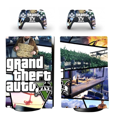 Grand Theft Auto 5 decal skin for PS5 Digital Console and two Controllers