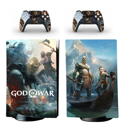 God of War 4 decal skin for PS5 Digital Console and two Controllers