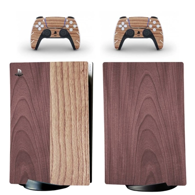 Wood Grain decal skin for PS5 Digital Console and two Cont.. Wood Grain decal skin for PS5 Digital Console and two Cont..