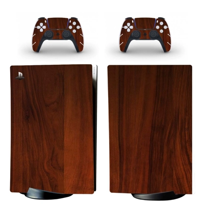 Wood Grain decal skin for PS5 Digital Console and two Cont.. Wood Grain decal skin for PS5 Digital Console and two Cont..
