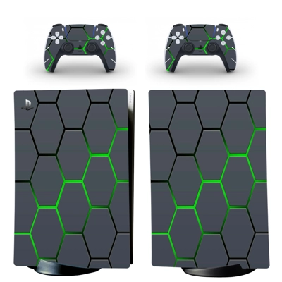 Digital Texture decal skin for PS5 Digital Console and two Controllers