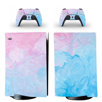 Color Texture decal skin for PS5 Digital Console and two Controllers