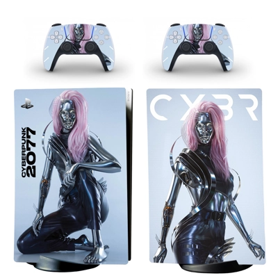 Cyberpunk 2077 decal skin for PS5 Digital Console and two Controllers